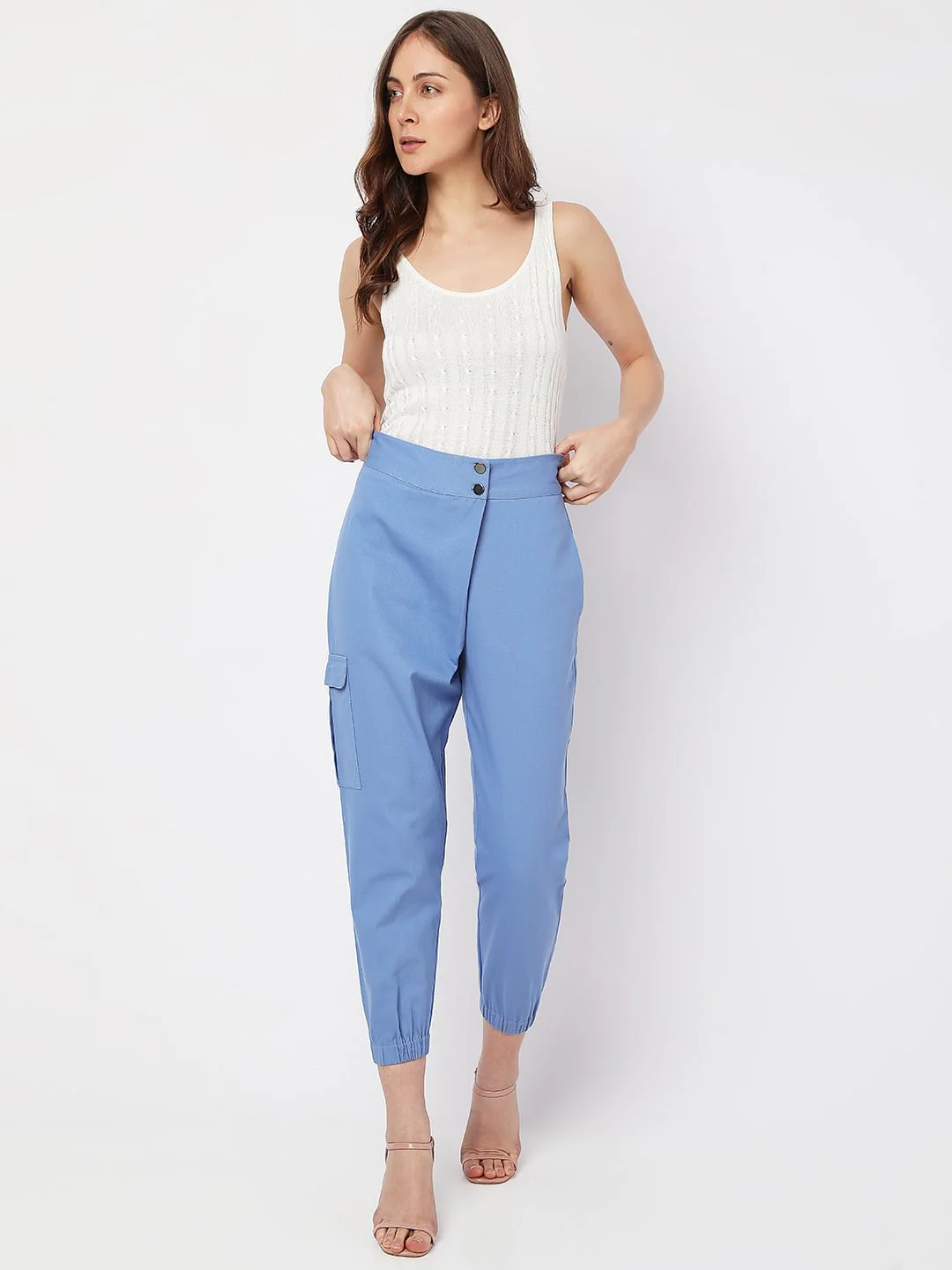 Blue High Rise Pants - Image 6