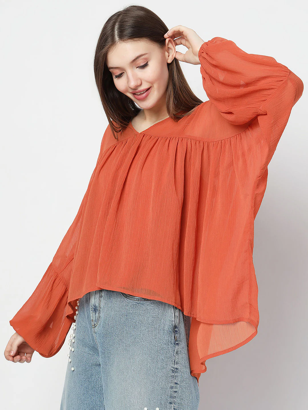 Orange Flared Top - Image 3