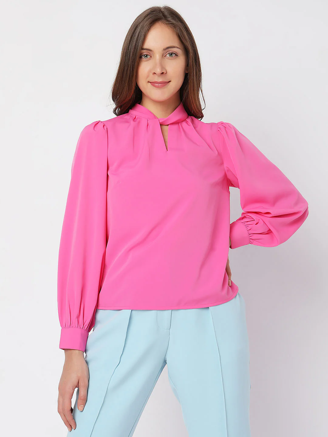 Pink High Neck Top - Image 2