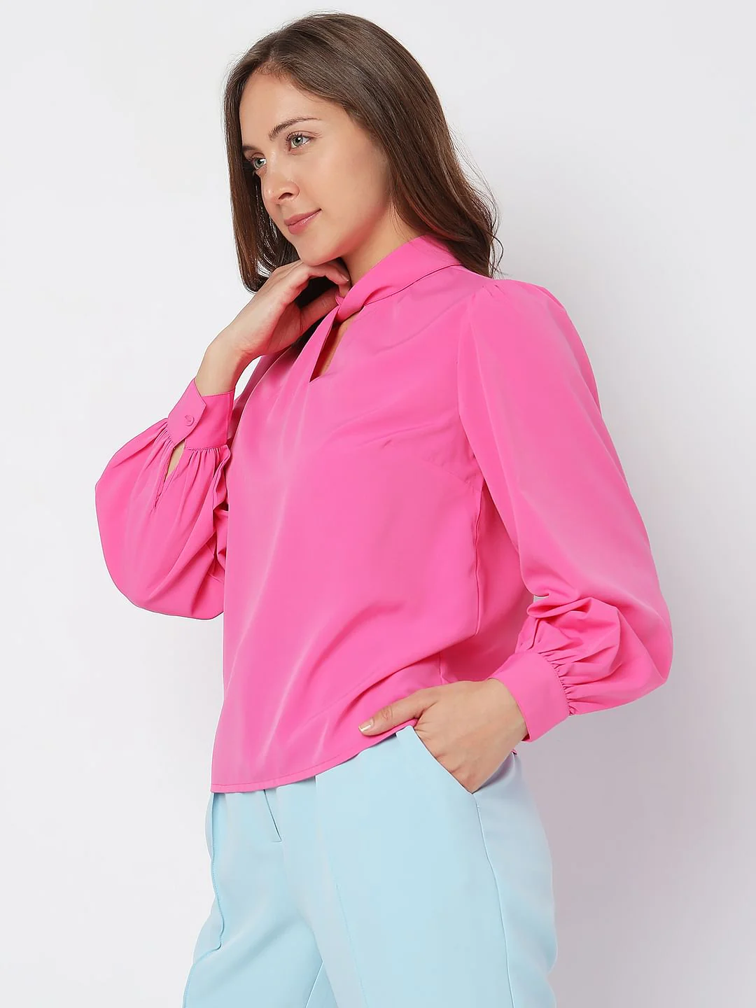 Pink High Neck Top - Image 3