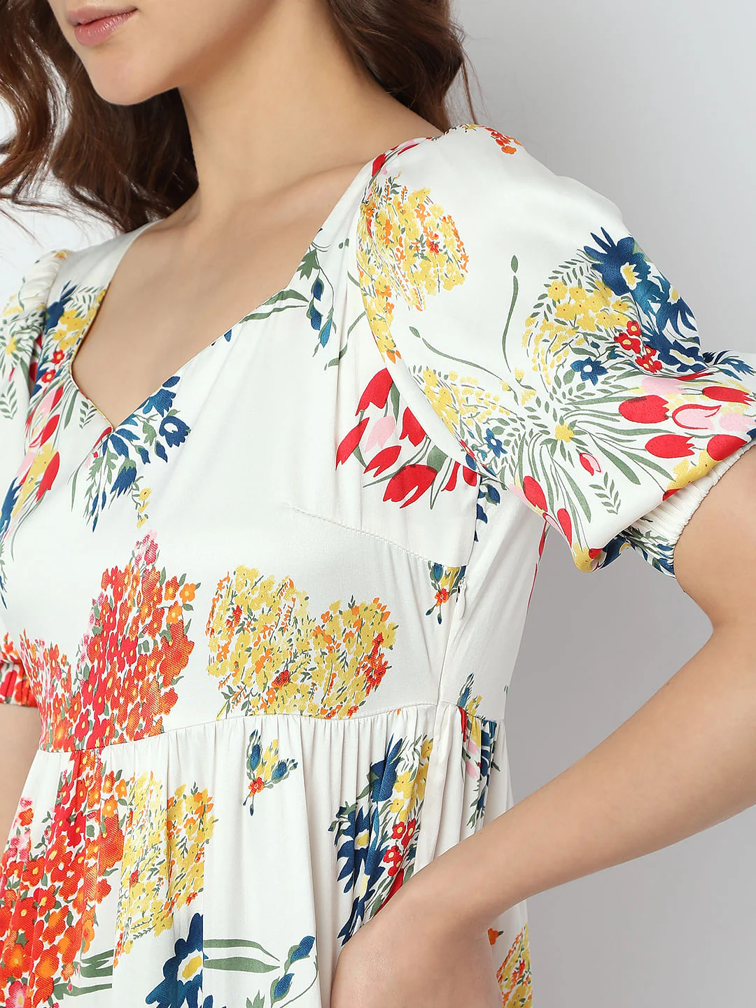 White Floral Midi Dress - Image 5