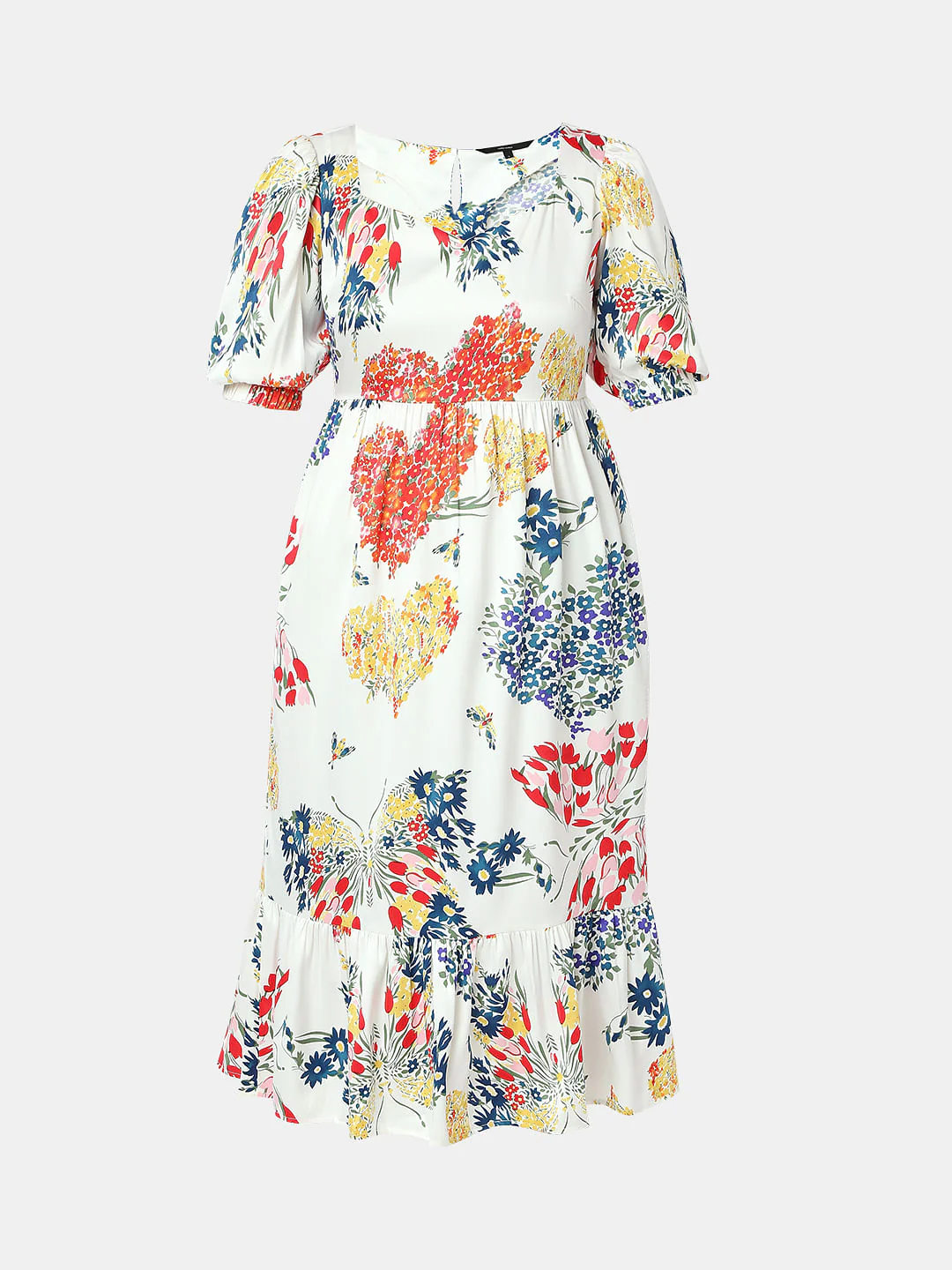 White Floral Midi Dress - Image 6