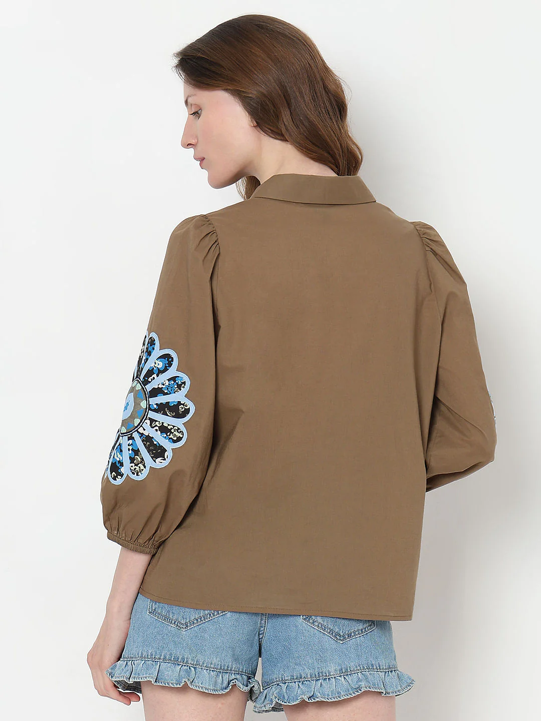 Brown Embroidered Shirt - Image 4