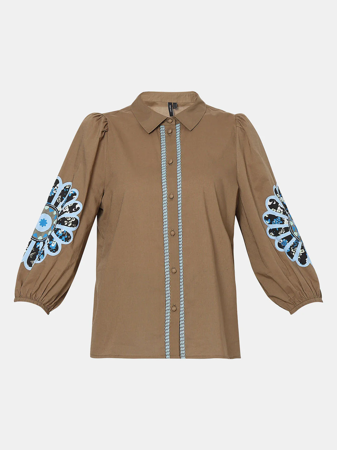 Brown Embroidered Shirt - Image 7