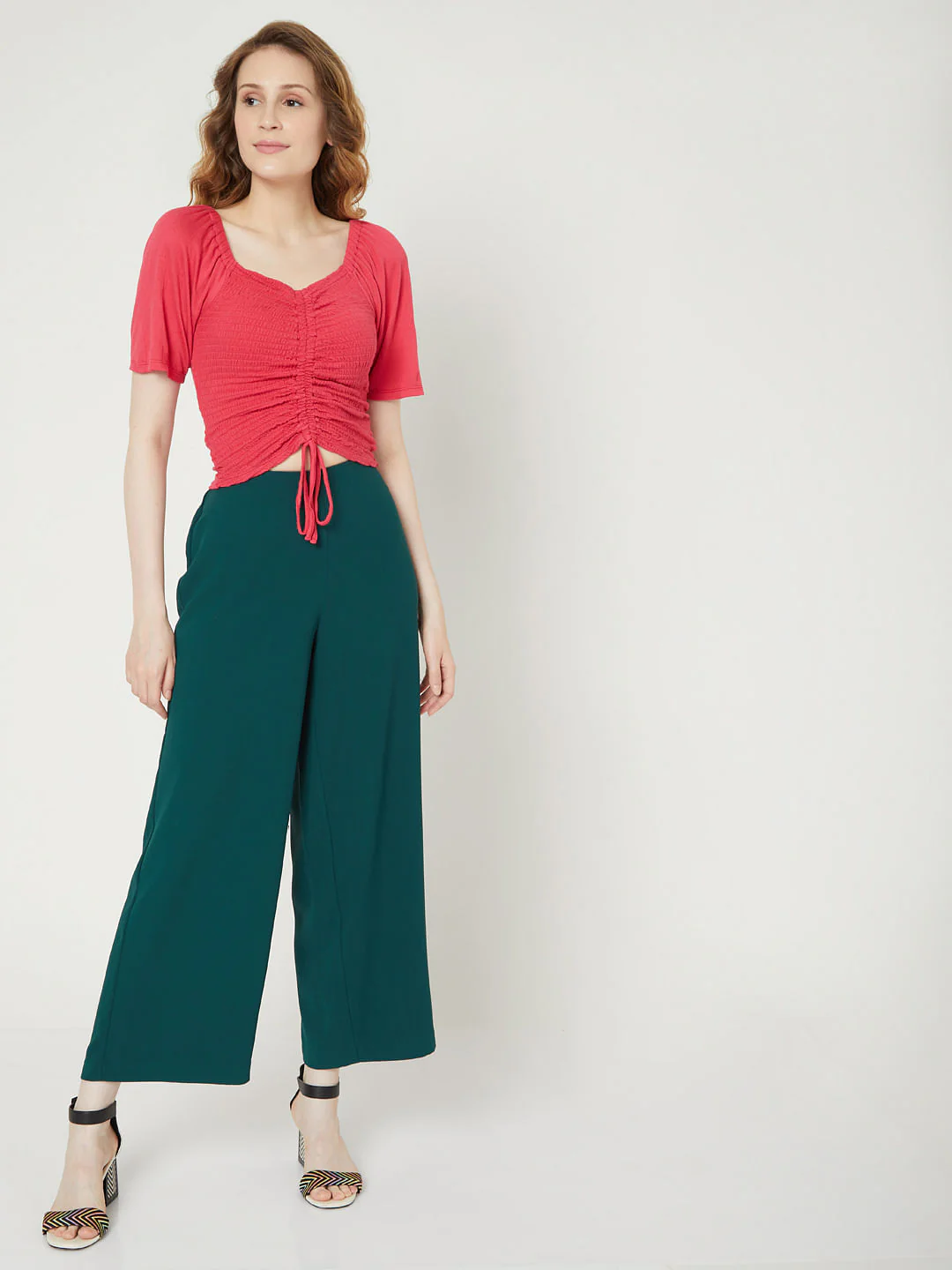 Pink Ruched Crop Top - Image 5