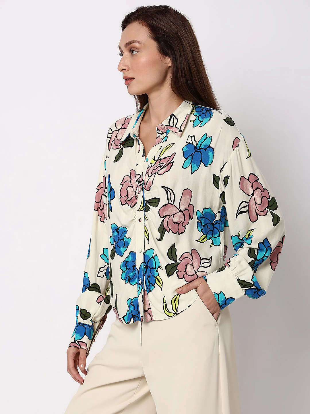 Off-White Floral Shirt - Image 3