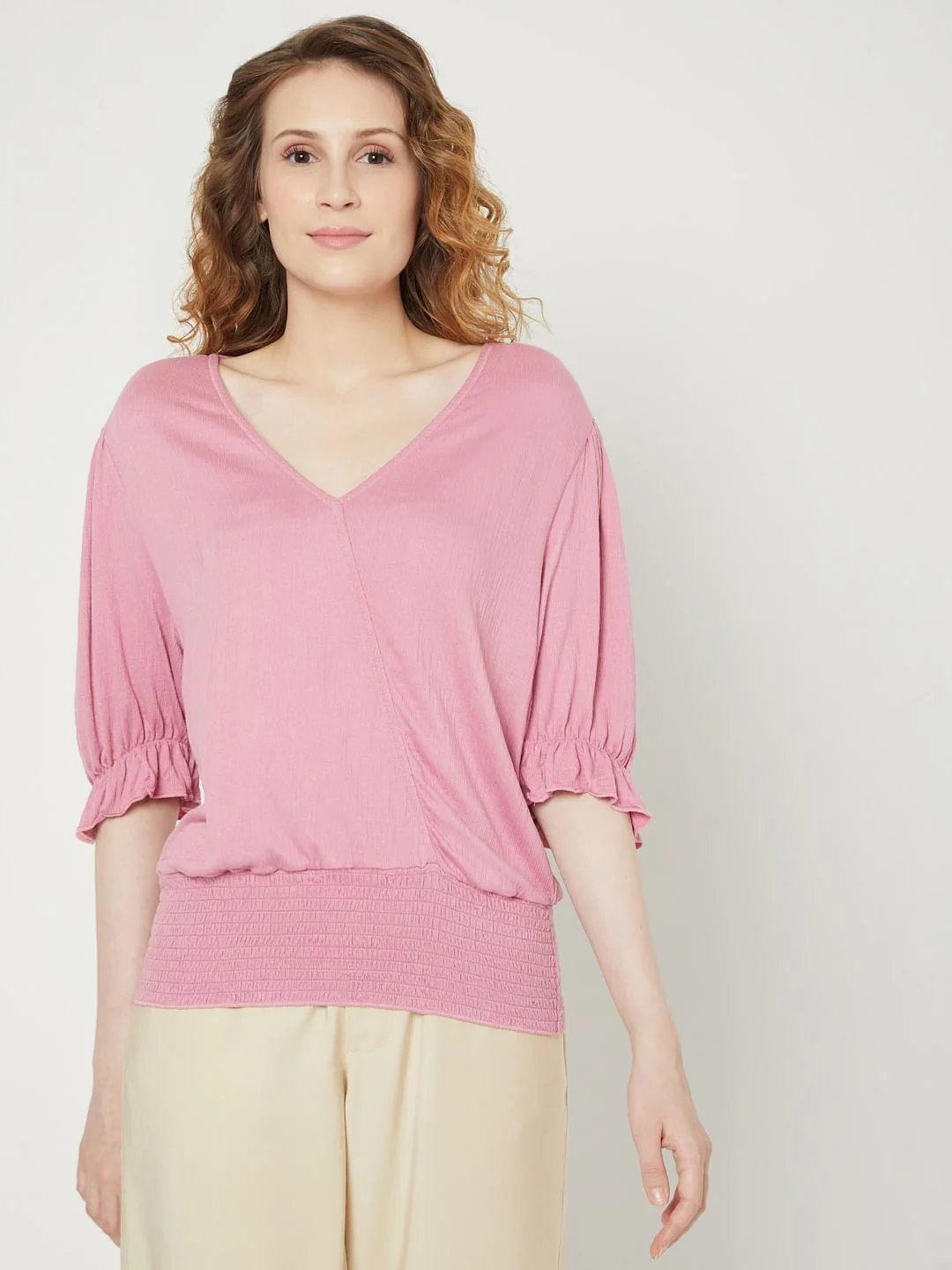 Pink V Neck Top - Image 2