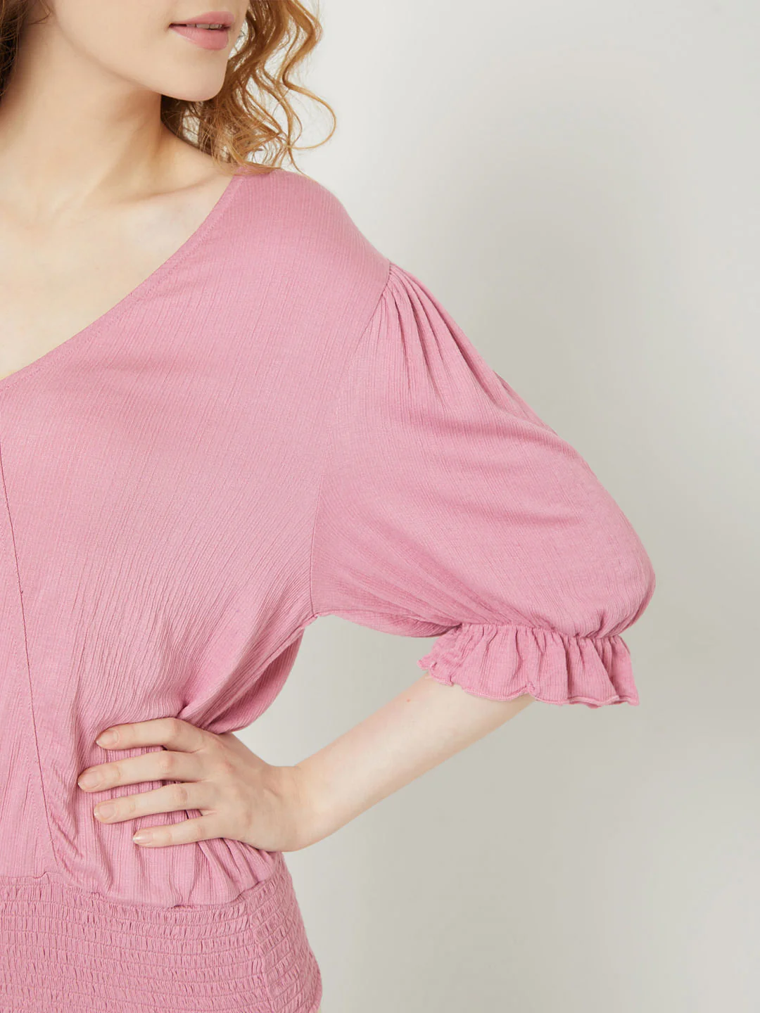 Pink V Neck Top - Image 6