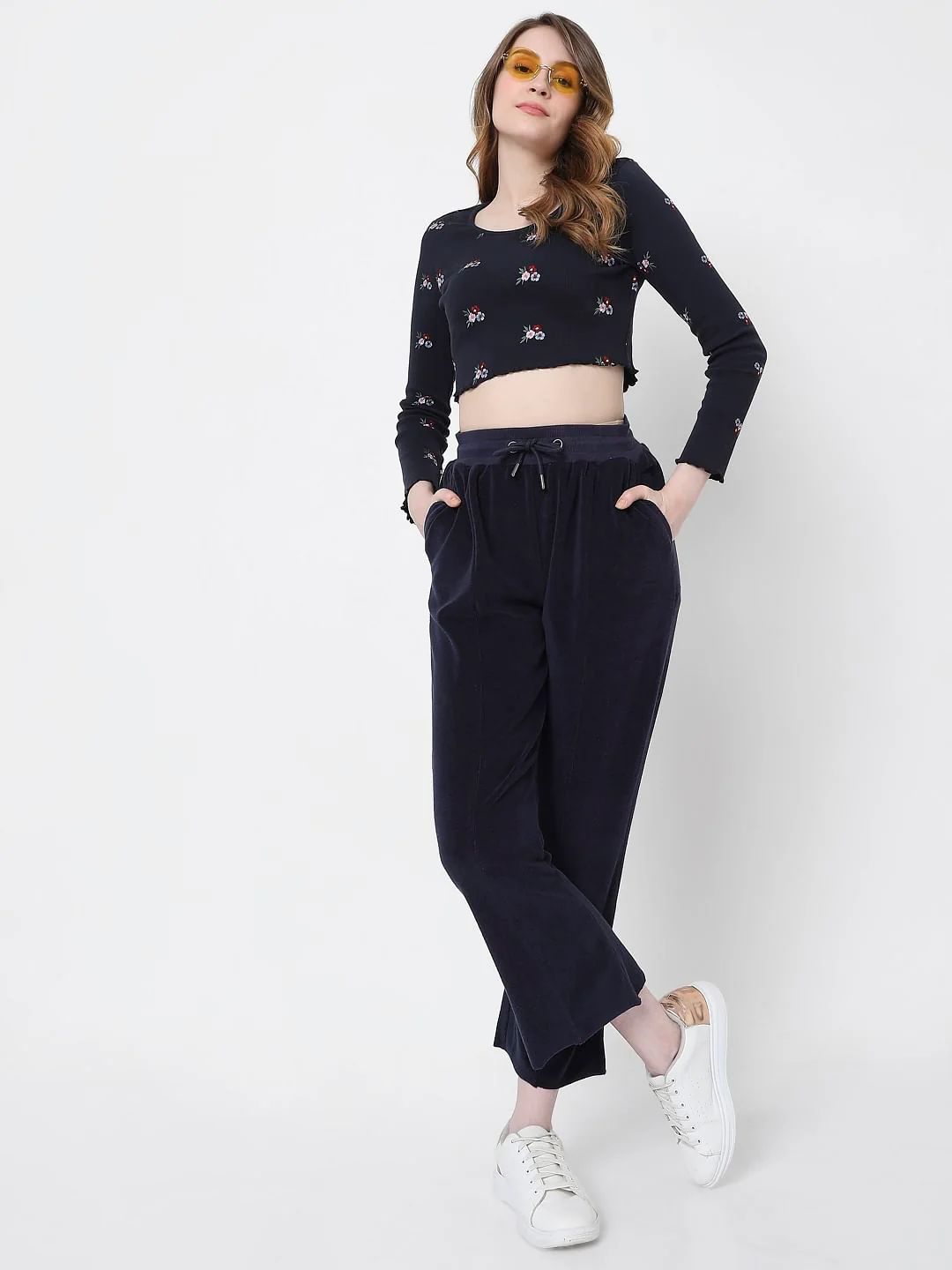 Blue Bootcut Sweatpants