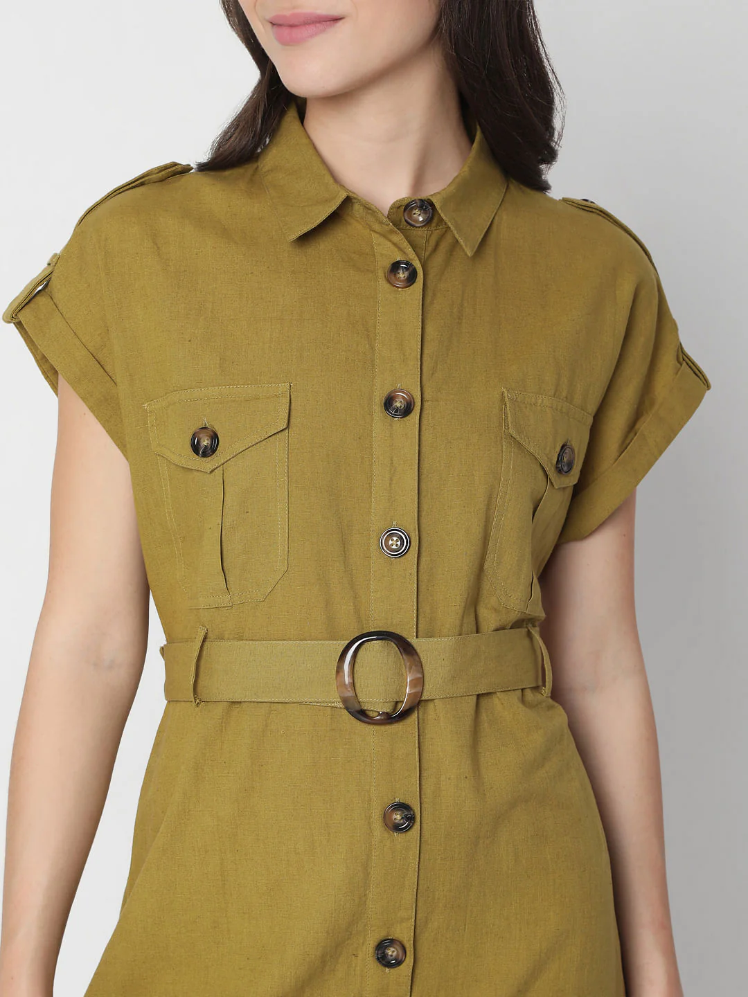Brown Shirt Dress - Image 5