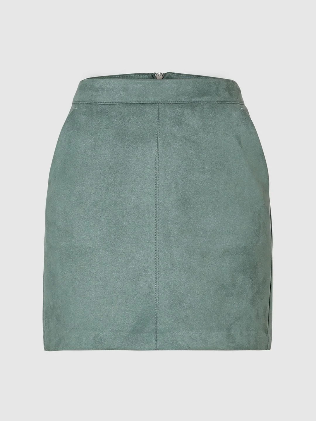Green Faux Suede Mini Skirt - Image 7