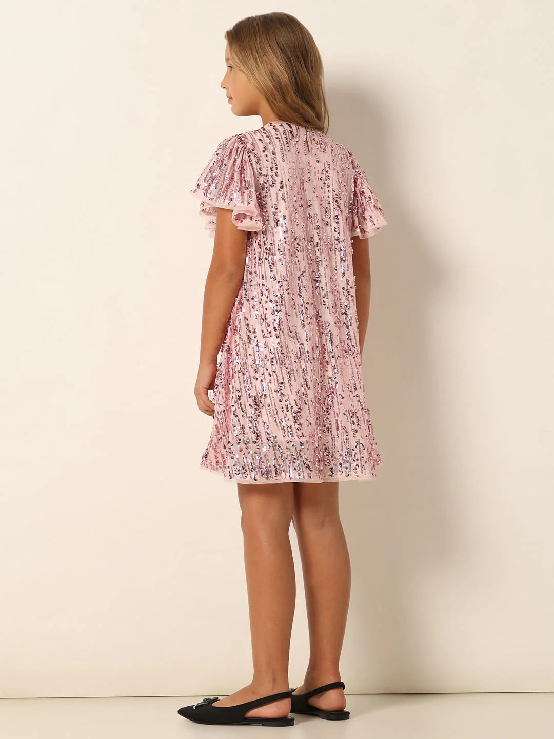 Pink Sequin Detail Shift Dress - Image 3