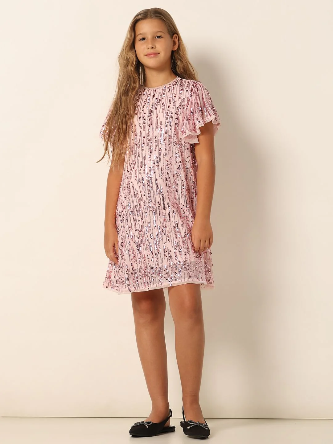 Pink Sequin Detail Shift Dress - Image 5