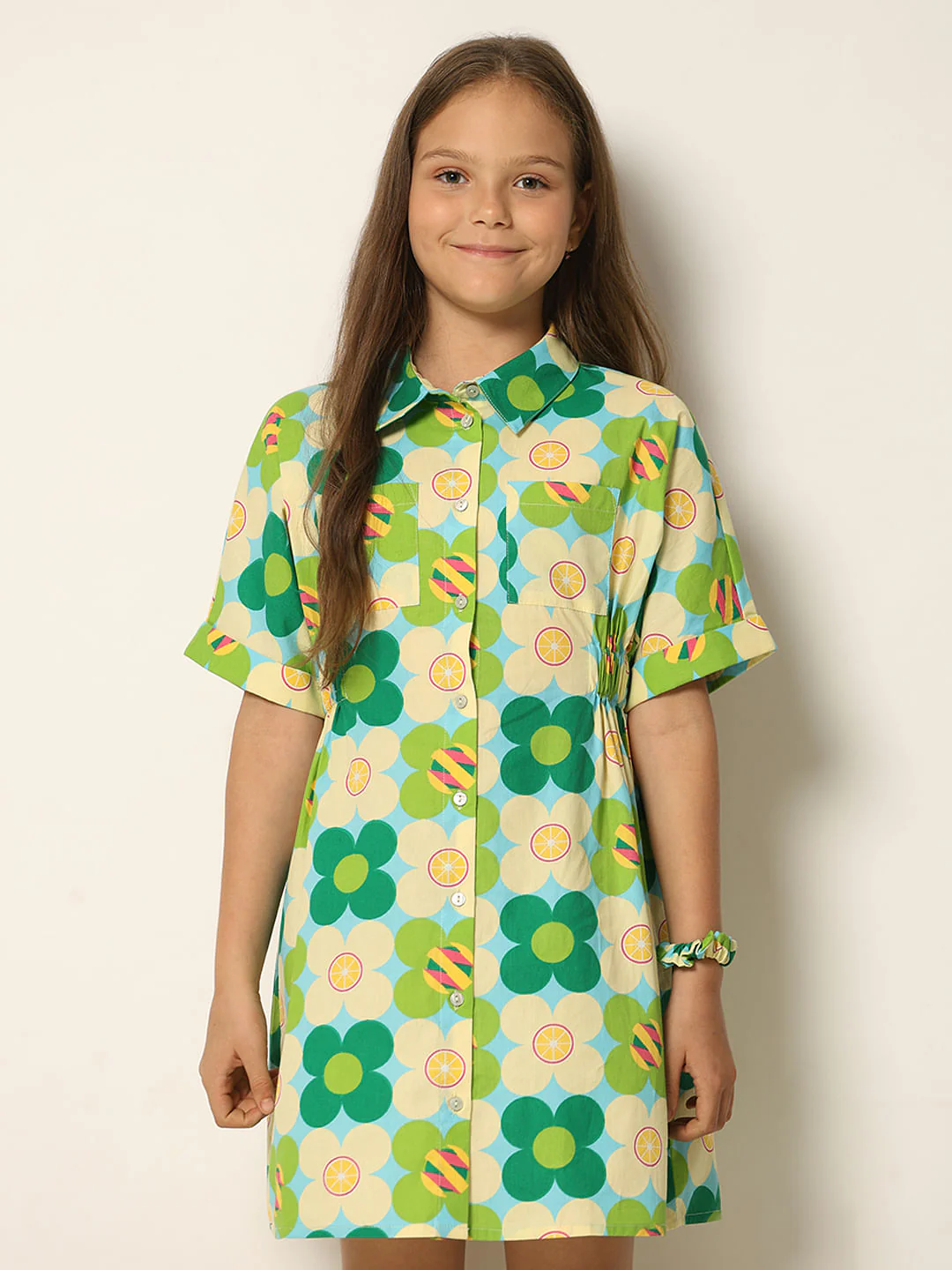 Green Printed Shirt Dress - Image 2