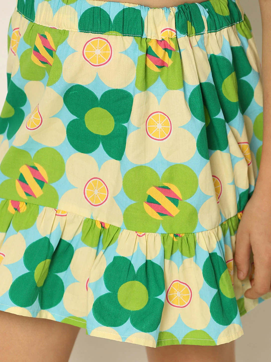 Green Floral Co-Ord Set Skirt - Image 4