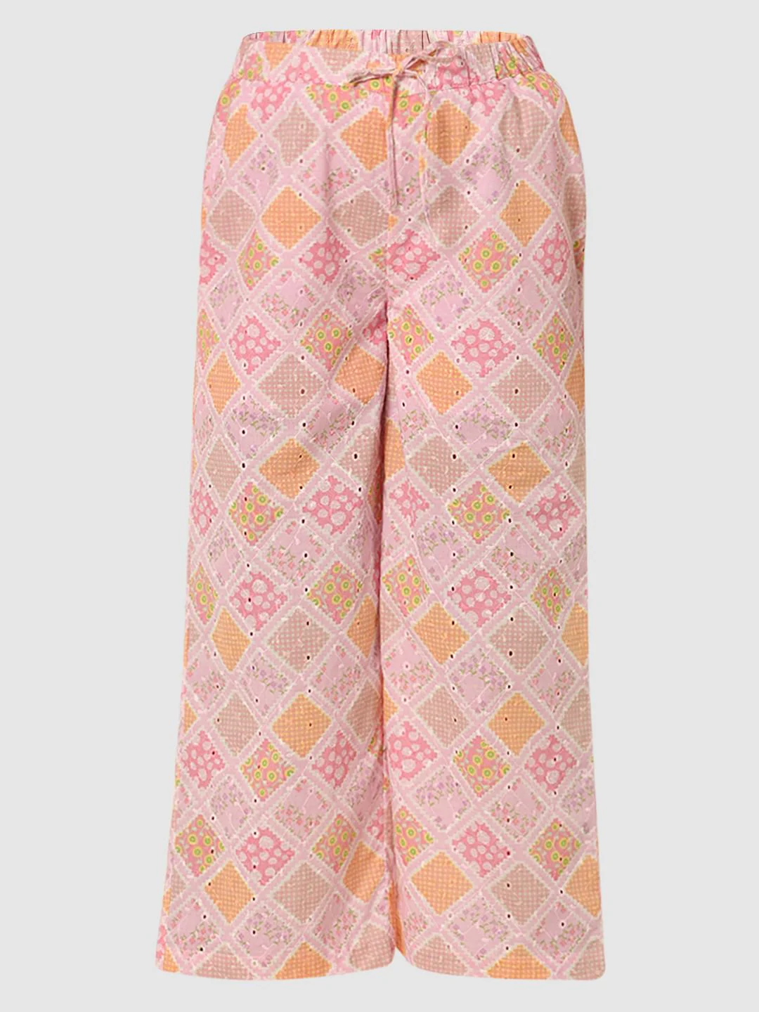 Girls Pink Schiffli Co-Ord Set Pants - Image 5