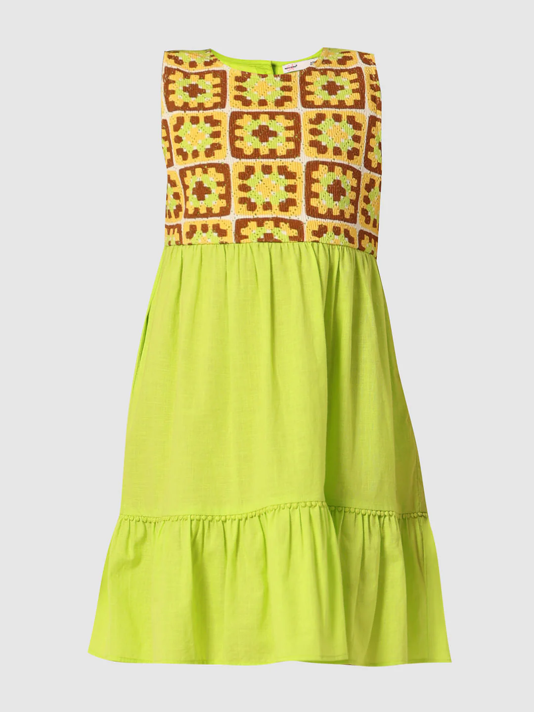 Green Crochet Detail Fit & Flare Dress - Image 6