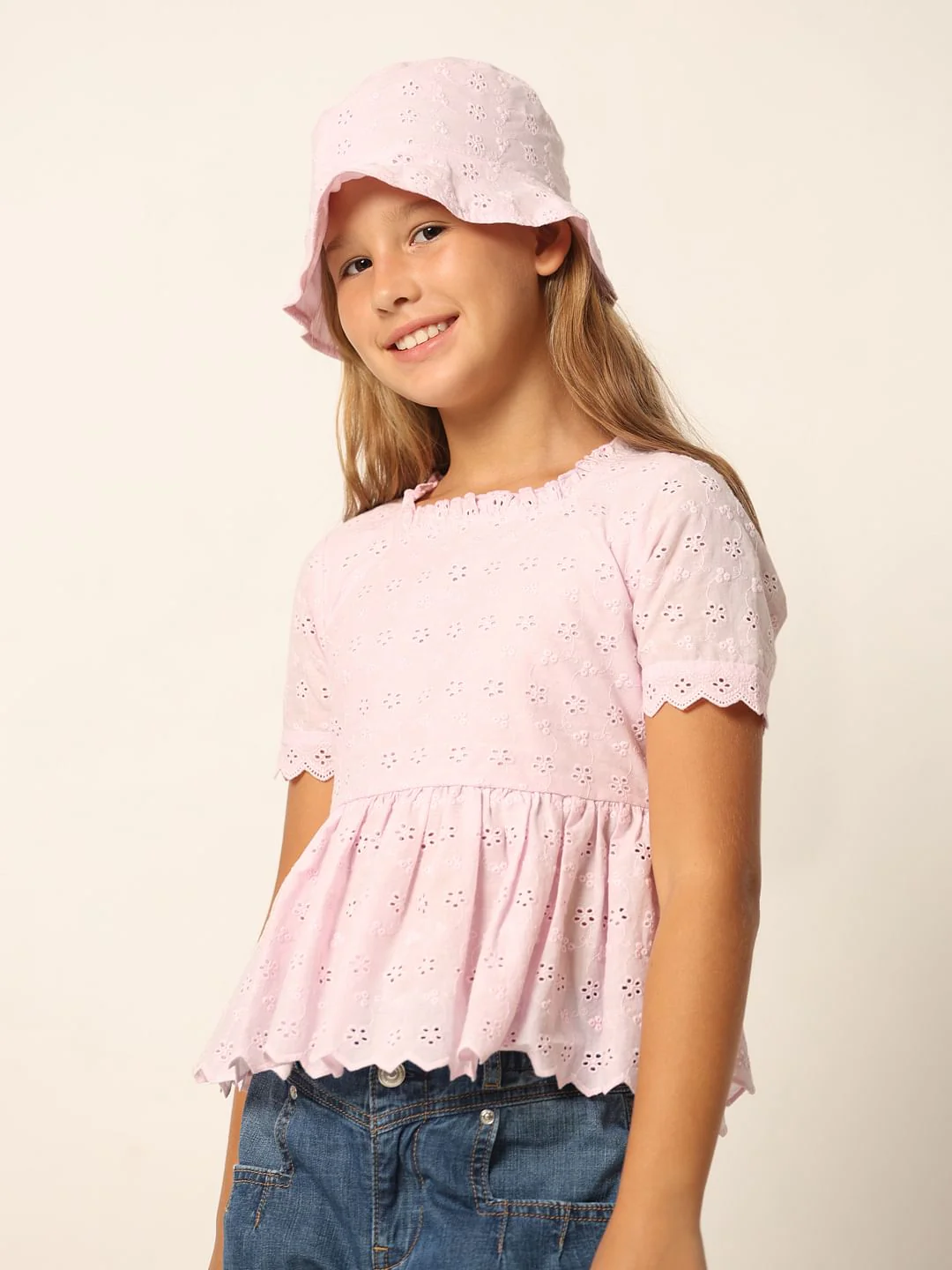 Pink Schiffli Flared Top - Image 2