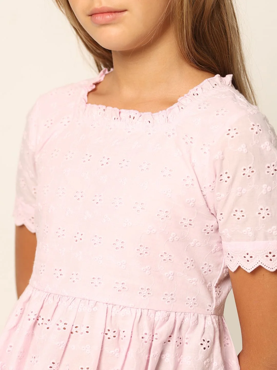 Pink Schiffli Flared Top - Image 5