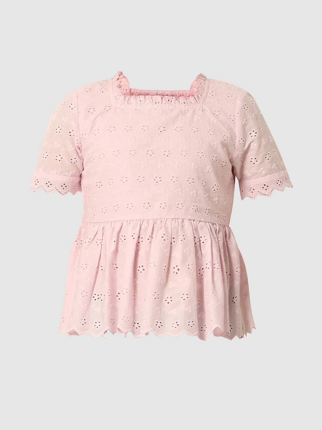 Pink Schiffli Flared Top - Image 7