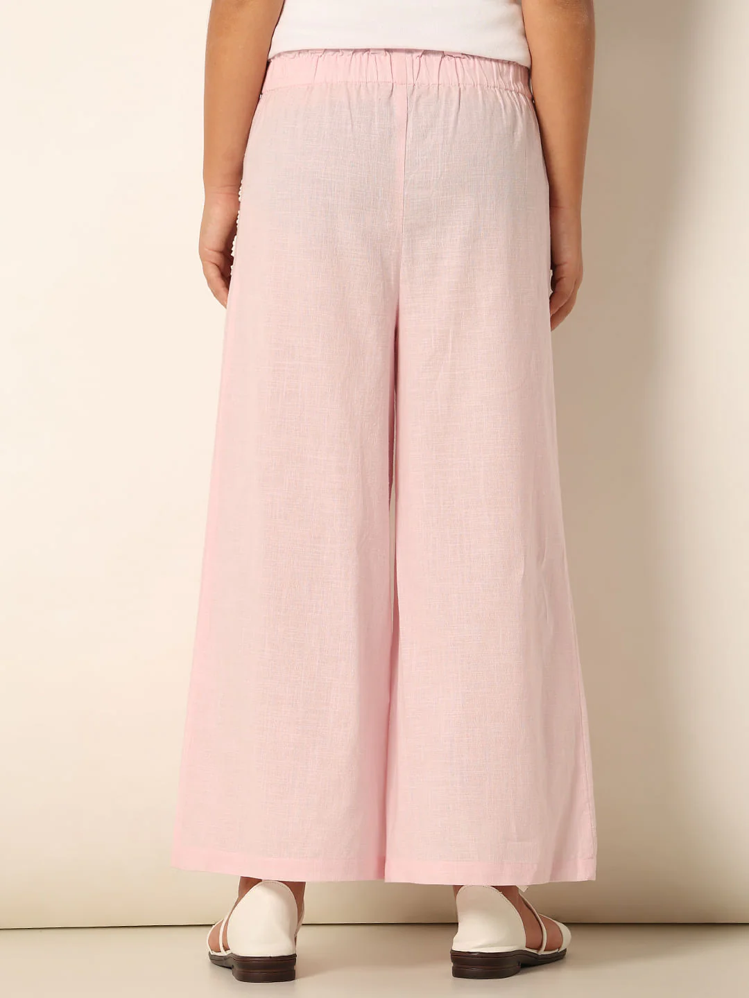 Pink Crochet Pocket Wide Leg Pants - Image 3