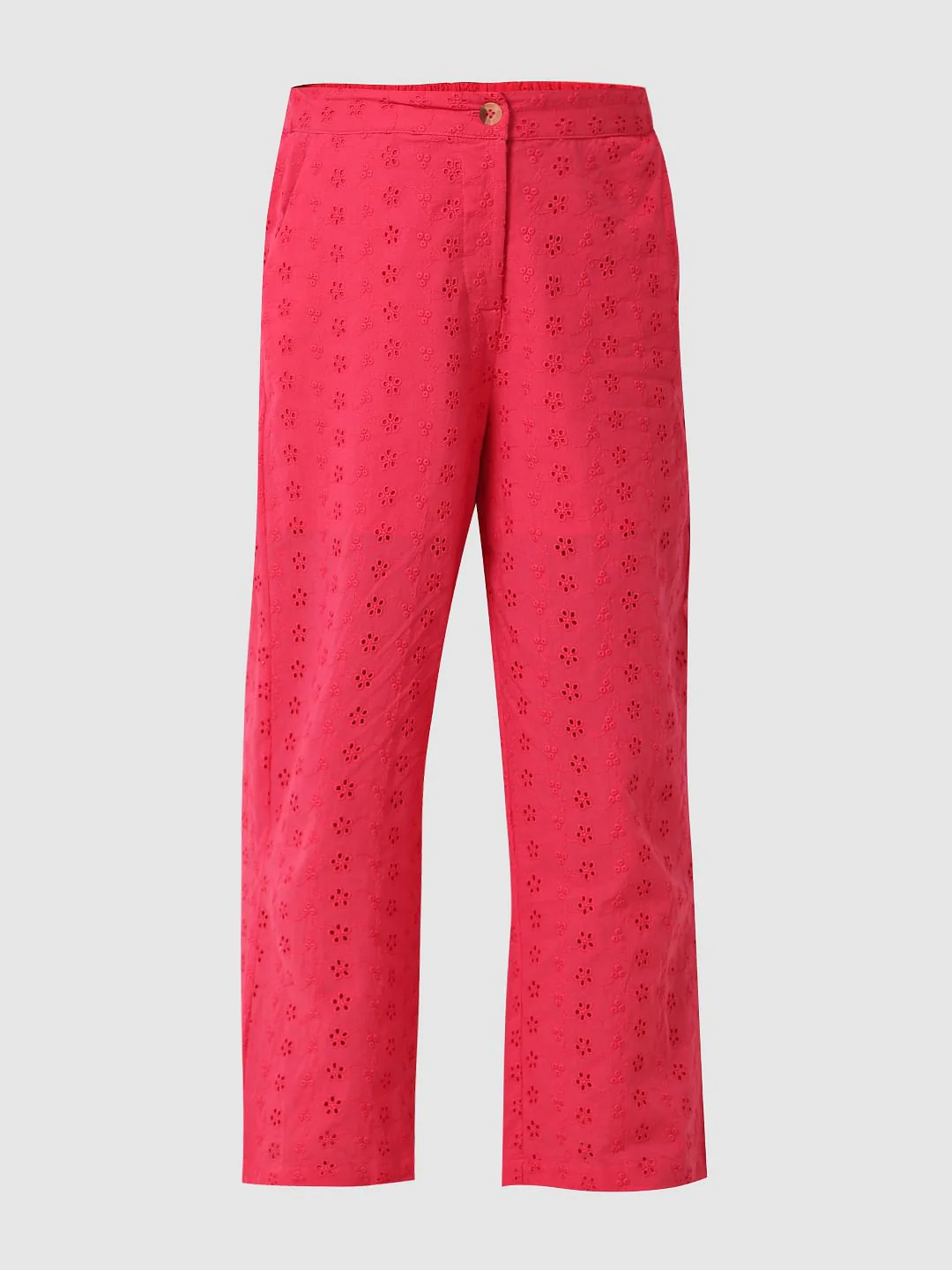 Pink Schiffli Wide Leg Pants - Image 5