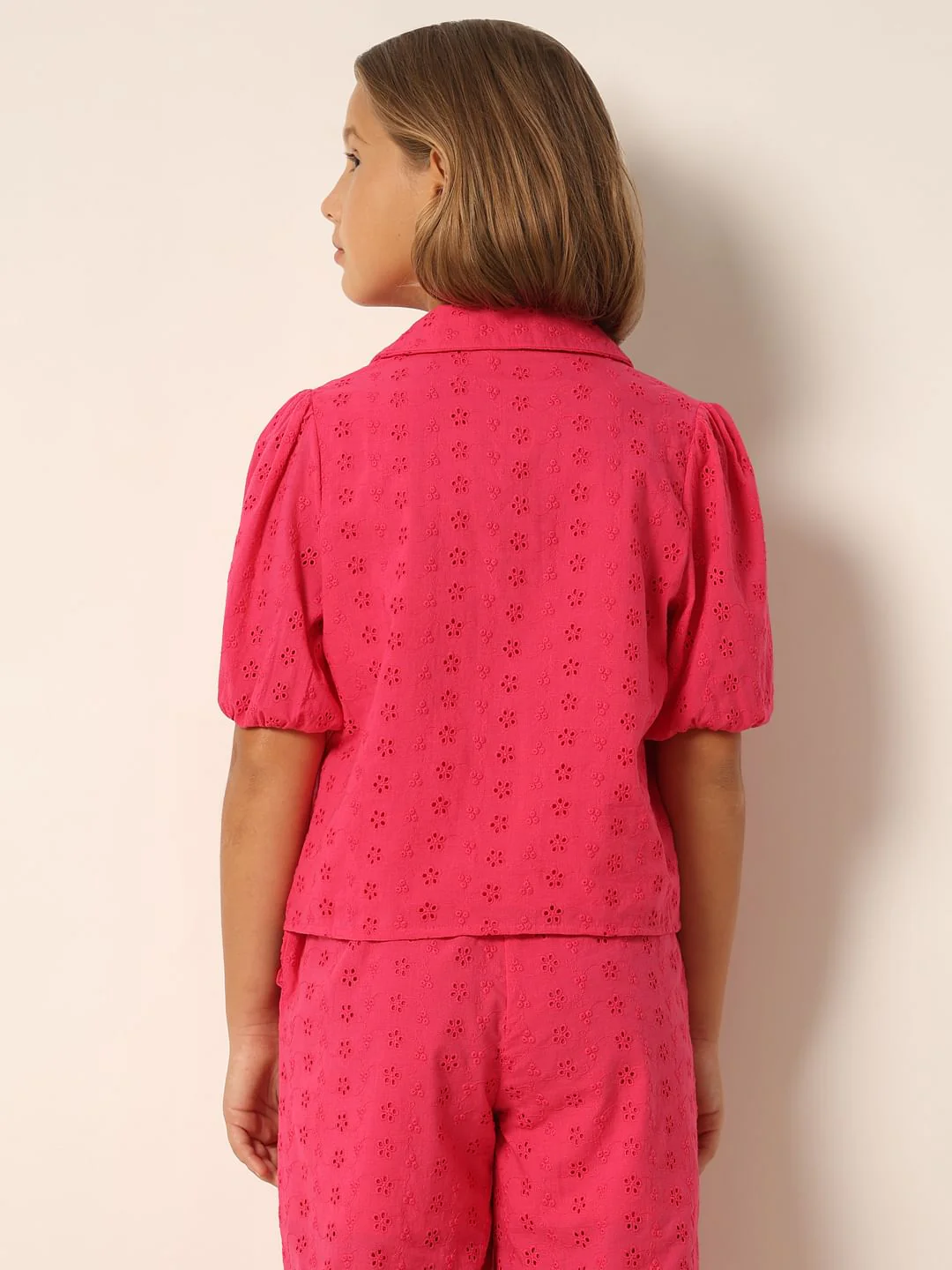 Pink Schiffli Co-Ord Set Shirt - Image 3