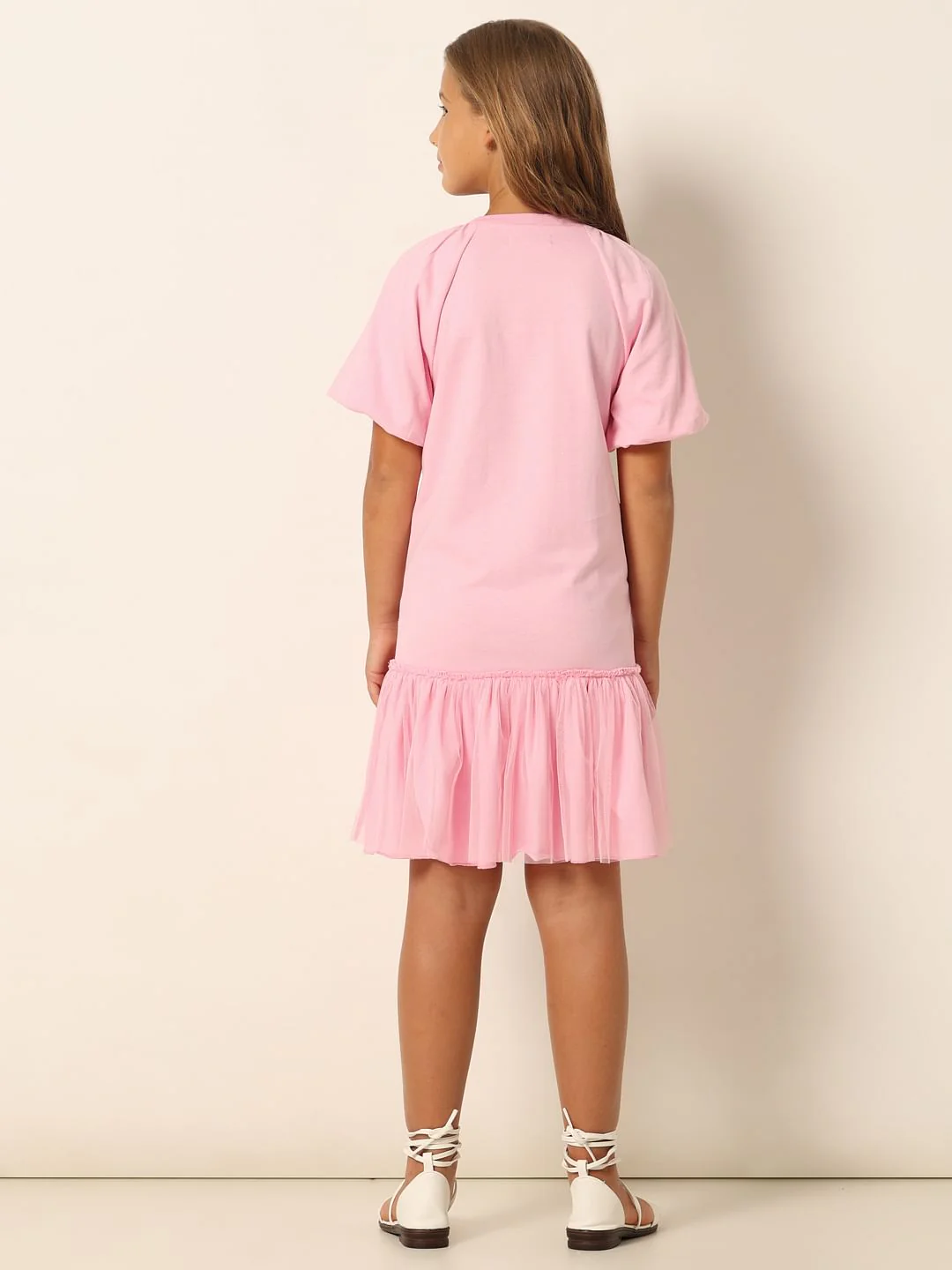 Pink Graphic Print Fit & Flare Dress - Image 3