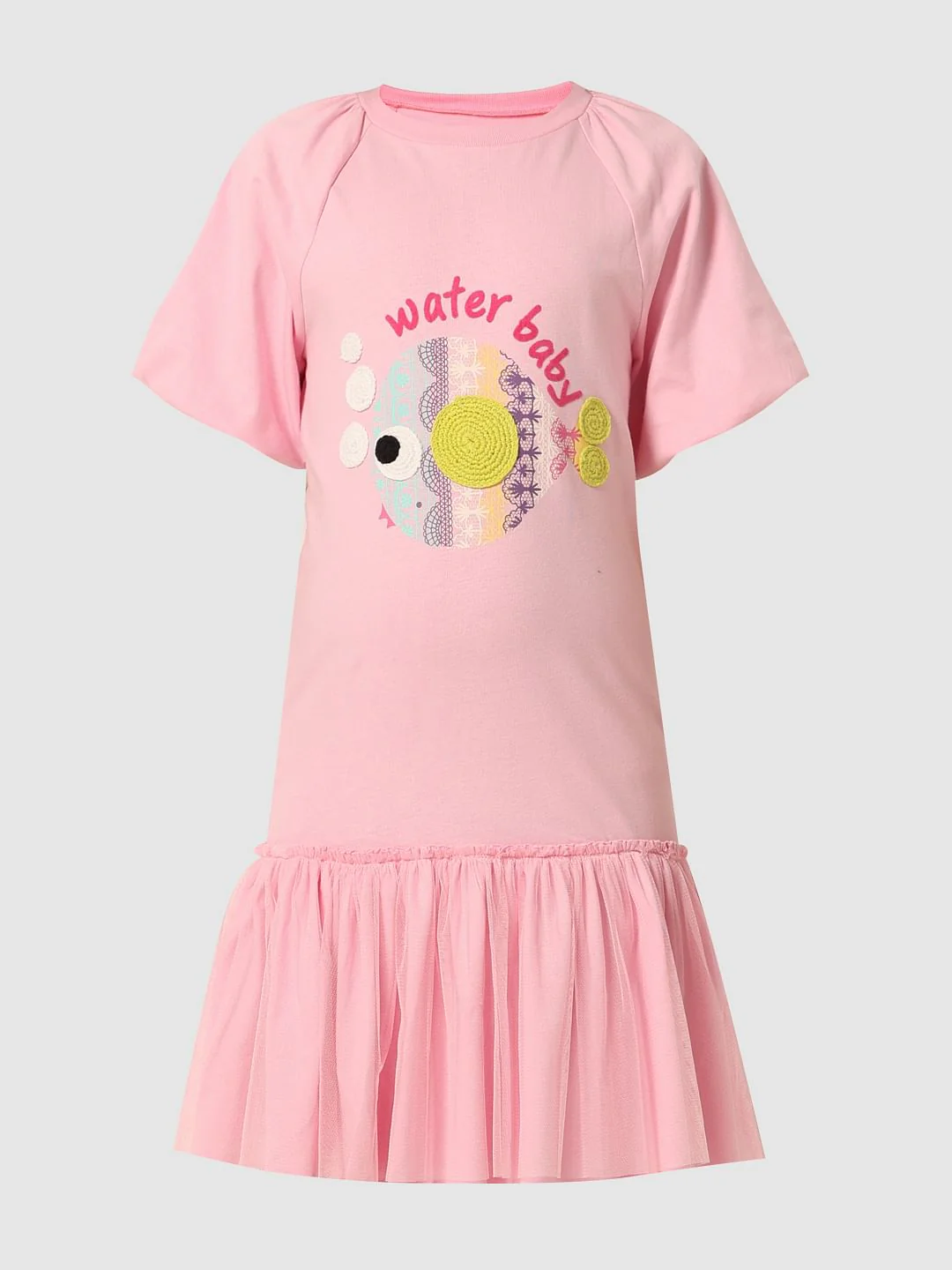 Pink Graphic Print Fit & Flare Dress - Image 6