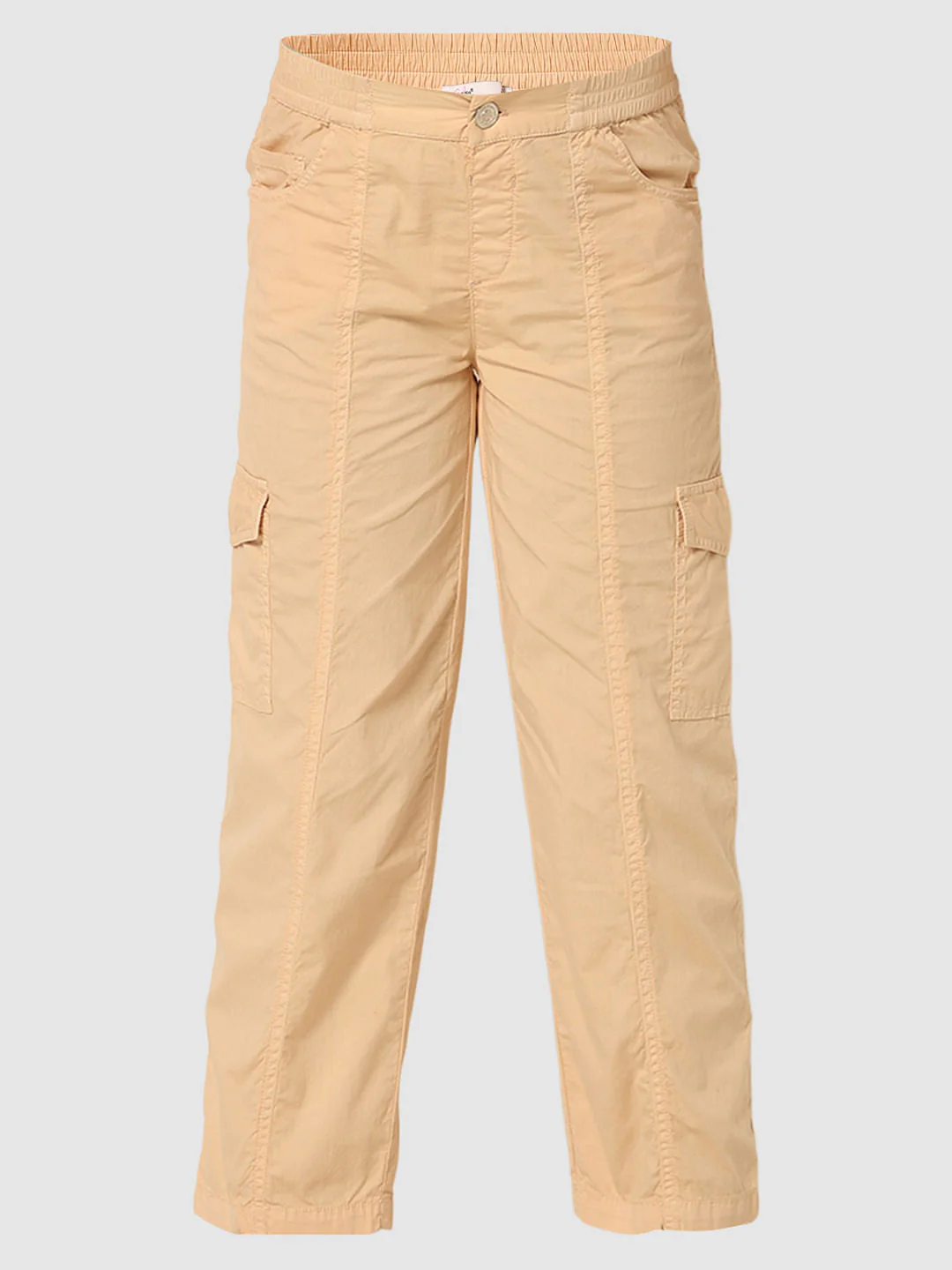 Girls Peach Mid Rise Cargo Pants - Image 5