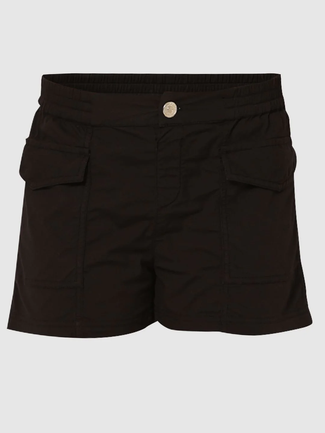 Girls Black Mid Rise Cargo Shorts - Image 5