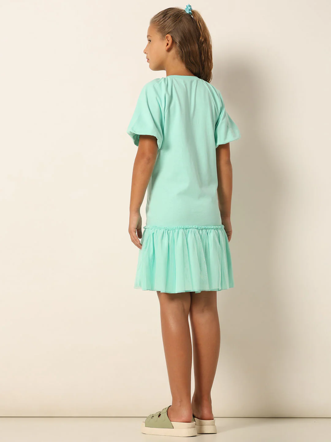 Green Graphic Print Fit & Flare Dress - Image 3