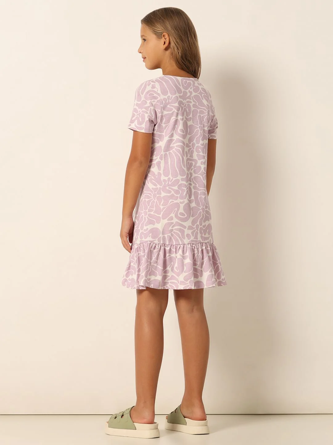 Purple Printed Shift Dress - Image 3