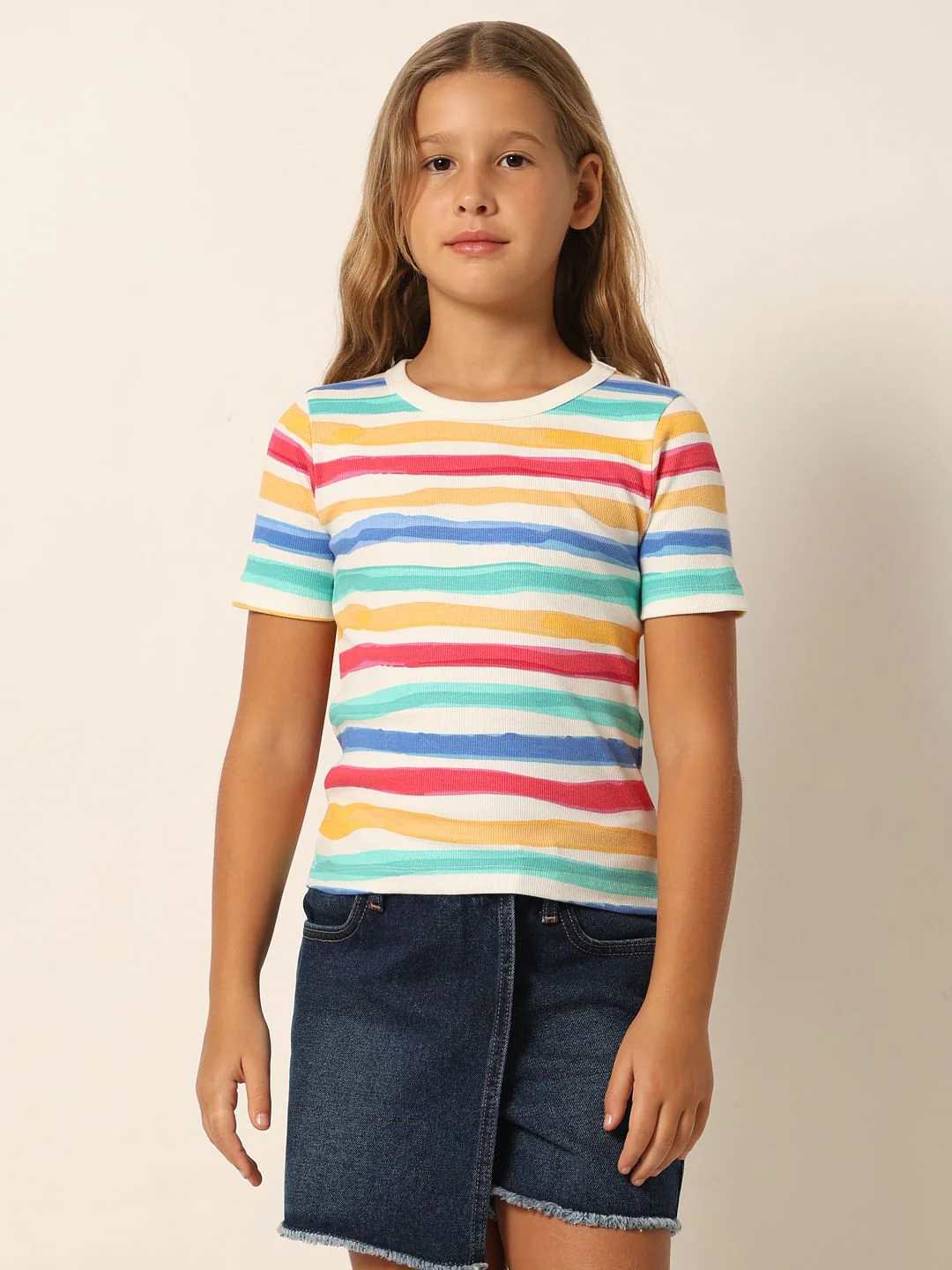 White Striped T-Shirt - Image 2