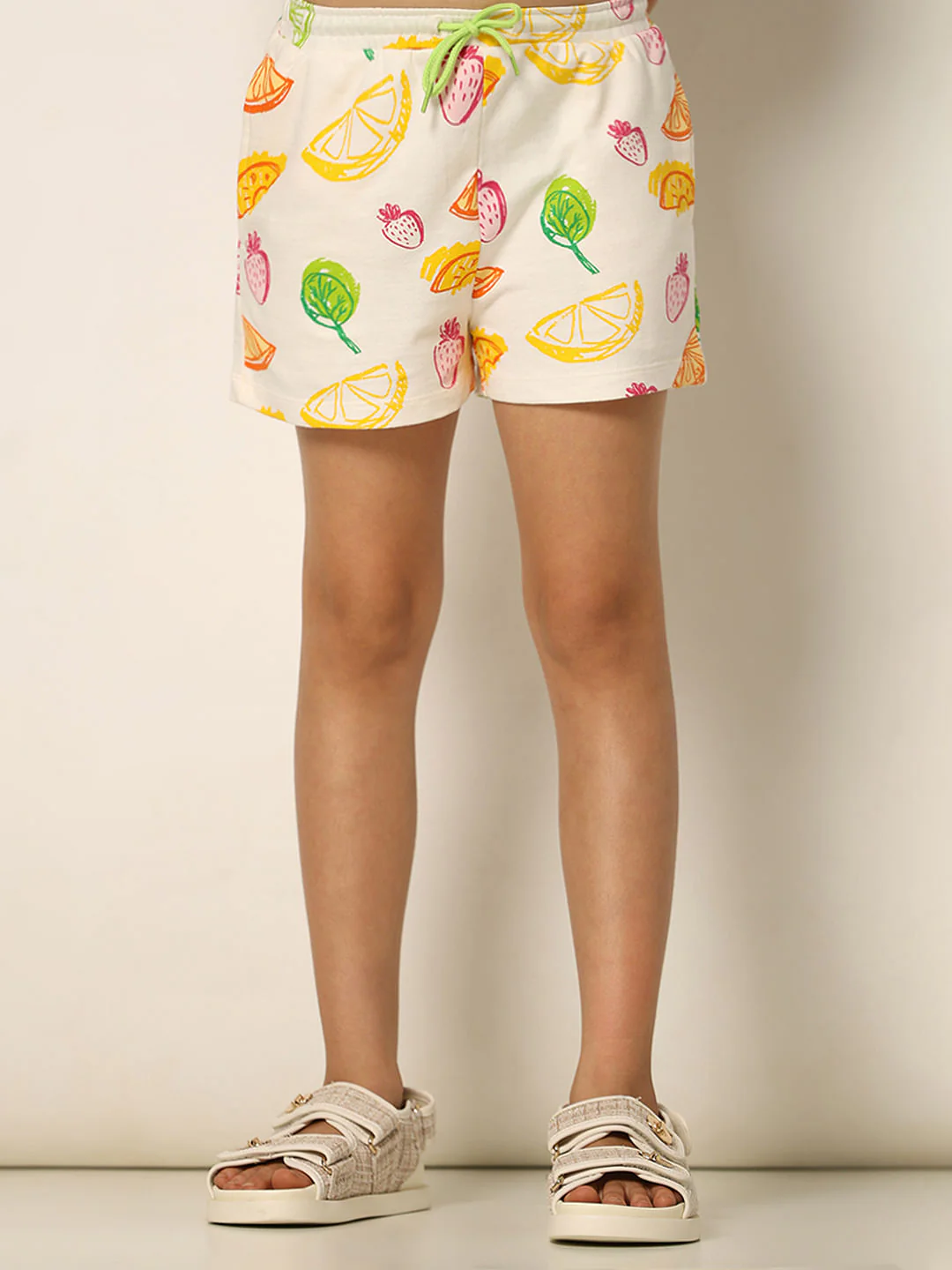 White Printed Co--Ord Set Shorts - Image 2