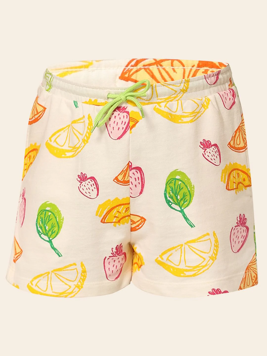 White Printed Co--Ord Set Shorts - Image 5