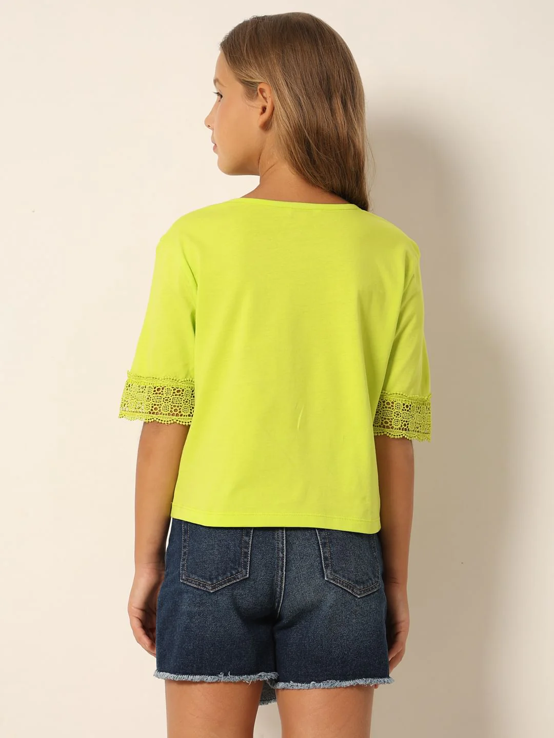 Neon Green Printed Boxy Fit T-Shirt - Image 3