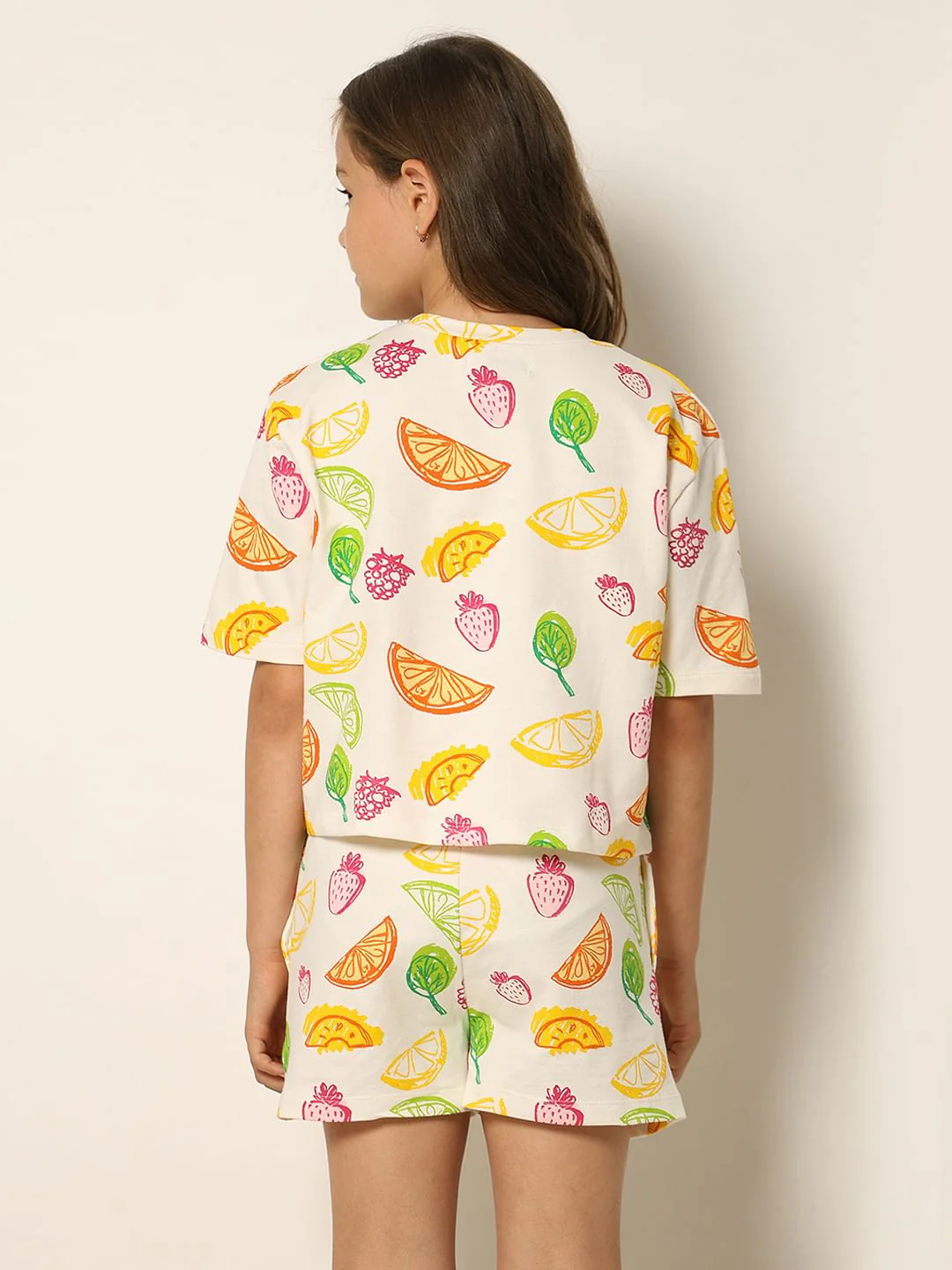 White Printed Co--Ord Set T-Shirt - Image 3