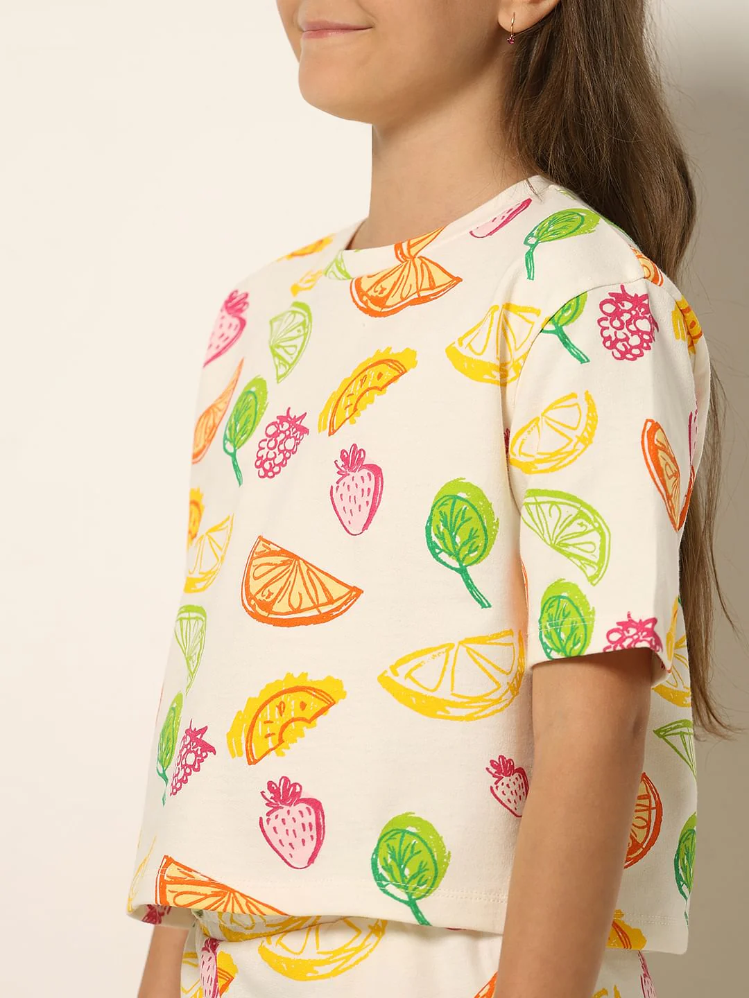 White Printed Co--Ord Set T-Shirt - Image 4