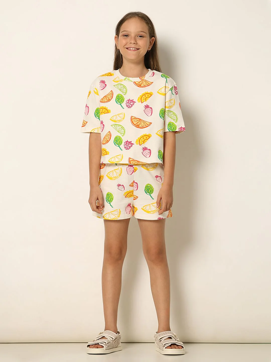 White Printed Co--Ord Set T-Shirt - Image 5