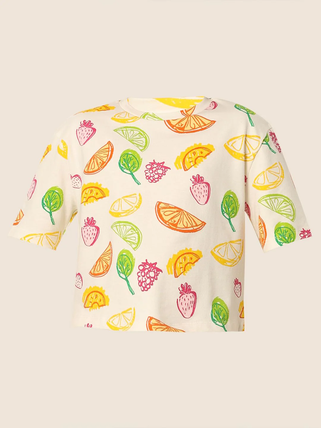 White Printed Co--Ord Set T-Shirt - Image 6