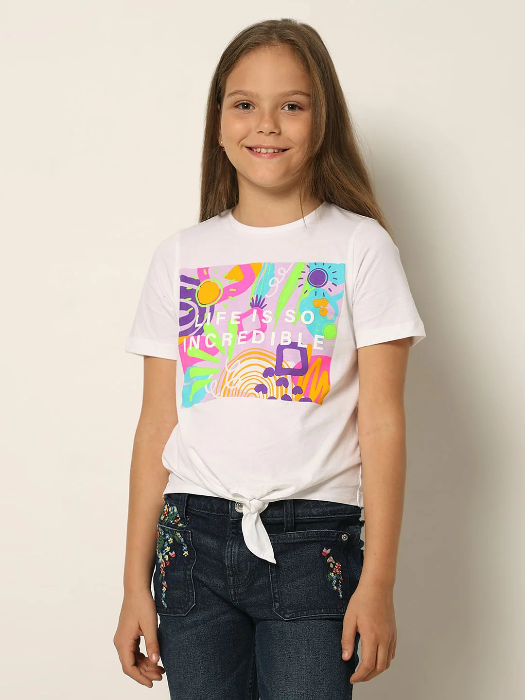 White Graphic Print T-Shirt - Image 2