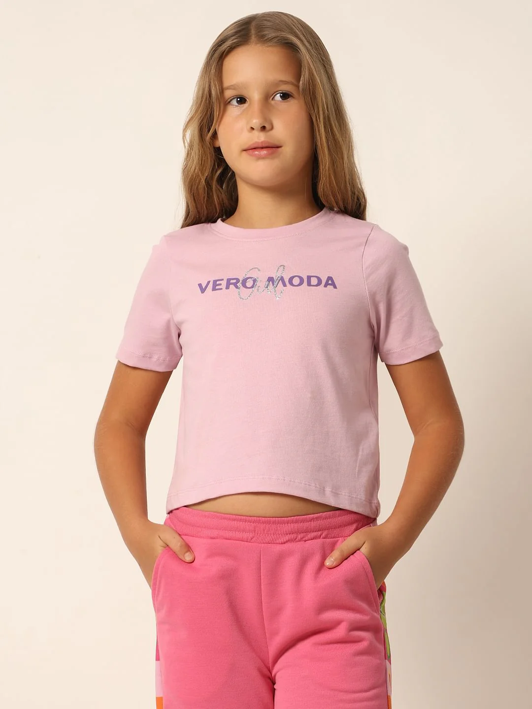 Purple Logo Print Cropped T-Shirt - Image 2