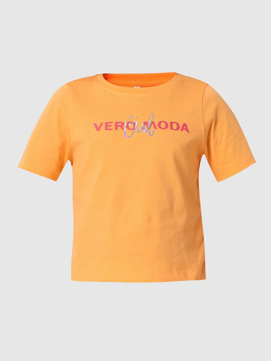 Orange Logo Print Cropped T-Shirt - Image 6