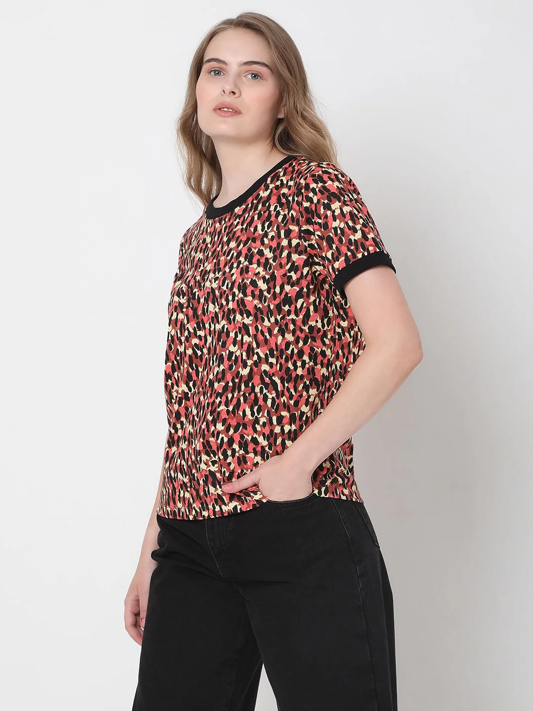Red Abstract Print Top - Image 3