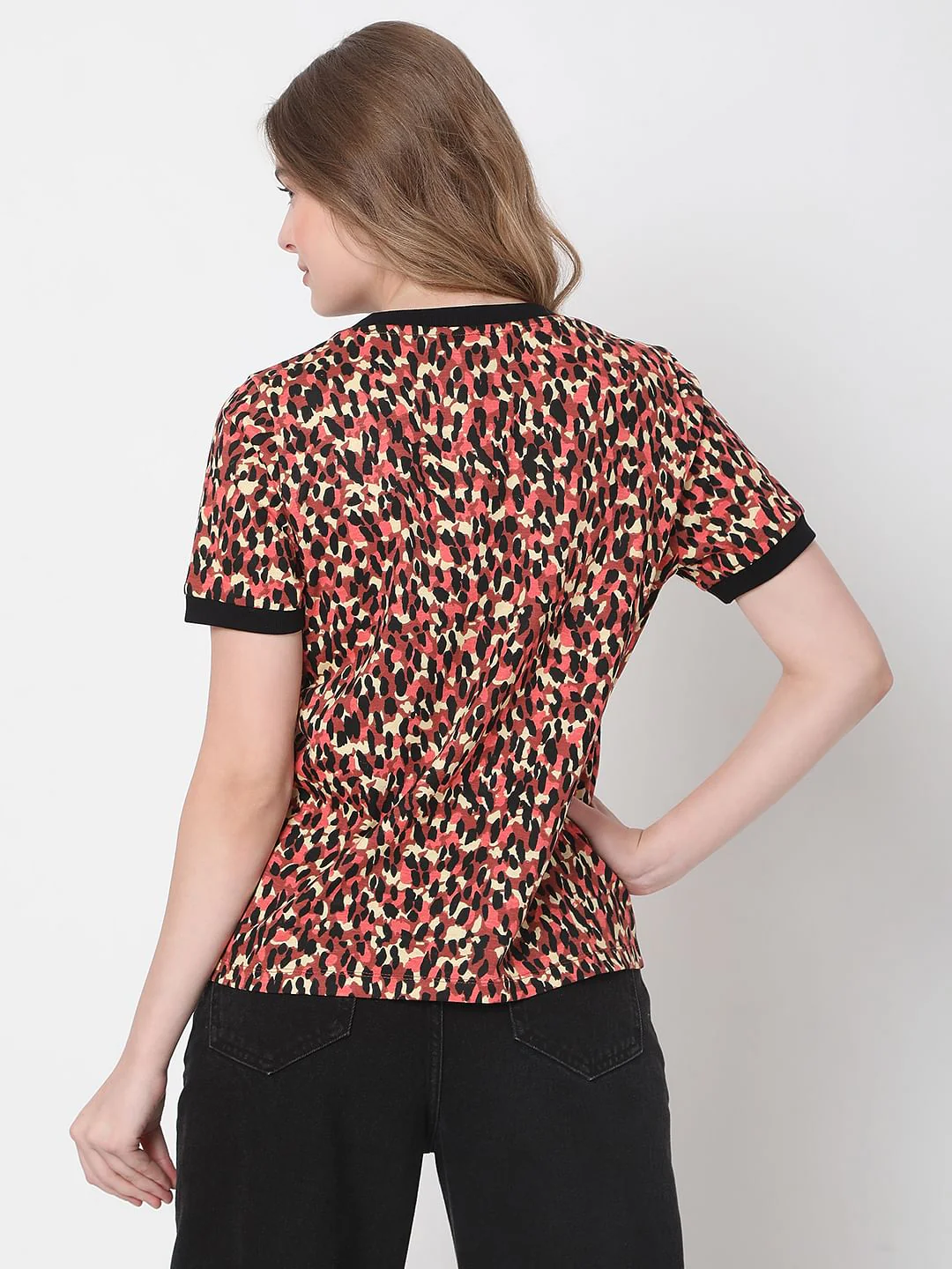 Red Abstract Print Top - Image 4