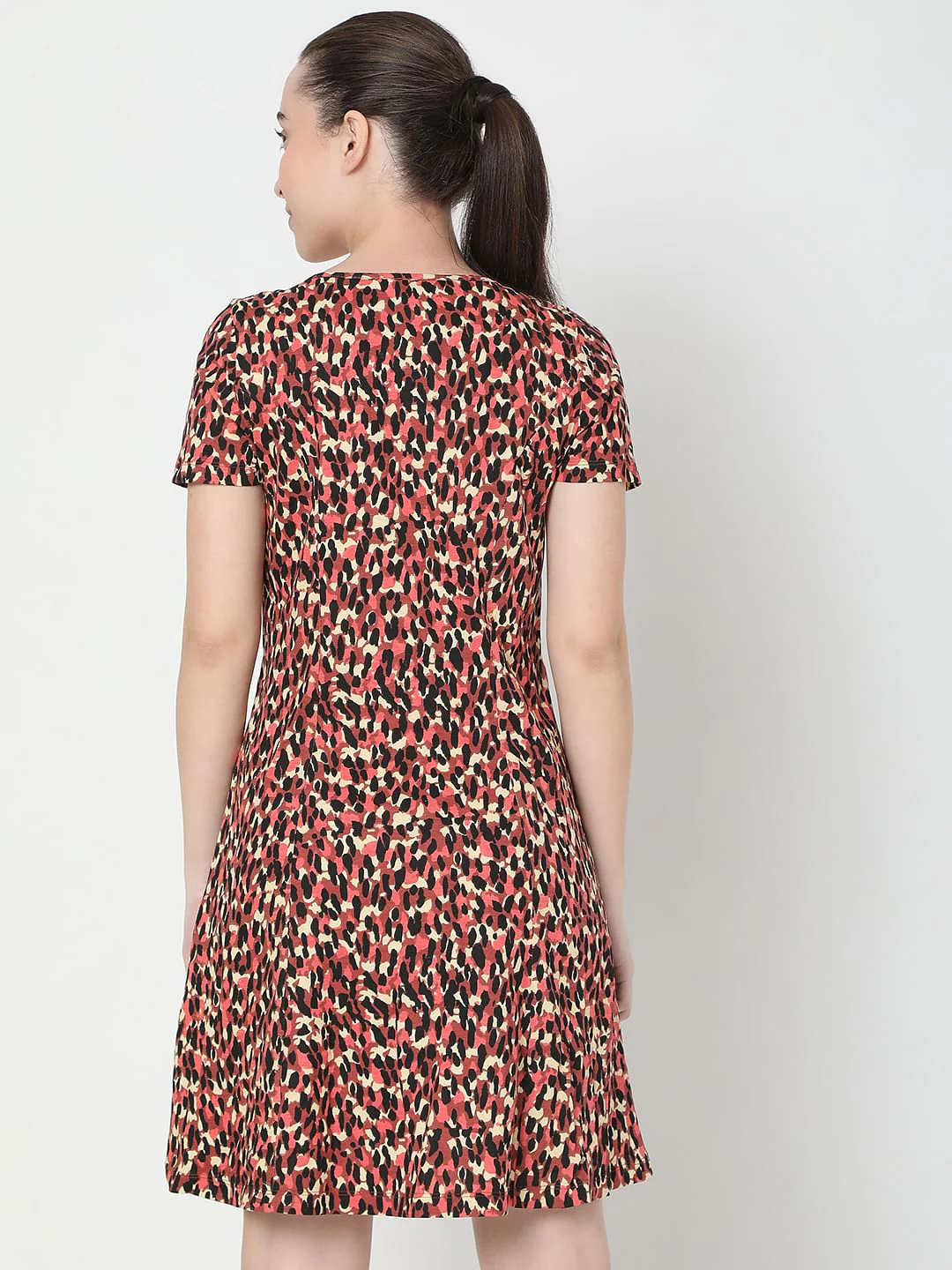 Red All Over Print Skater Dress - Image 4