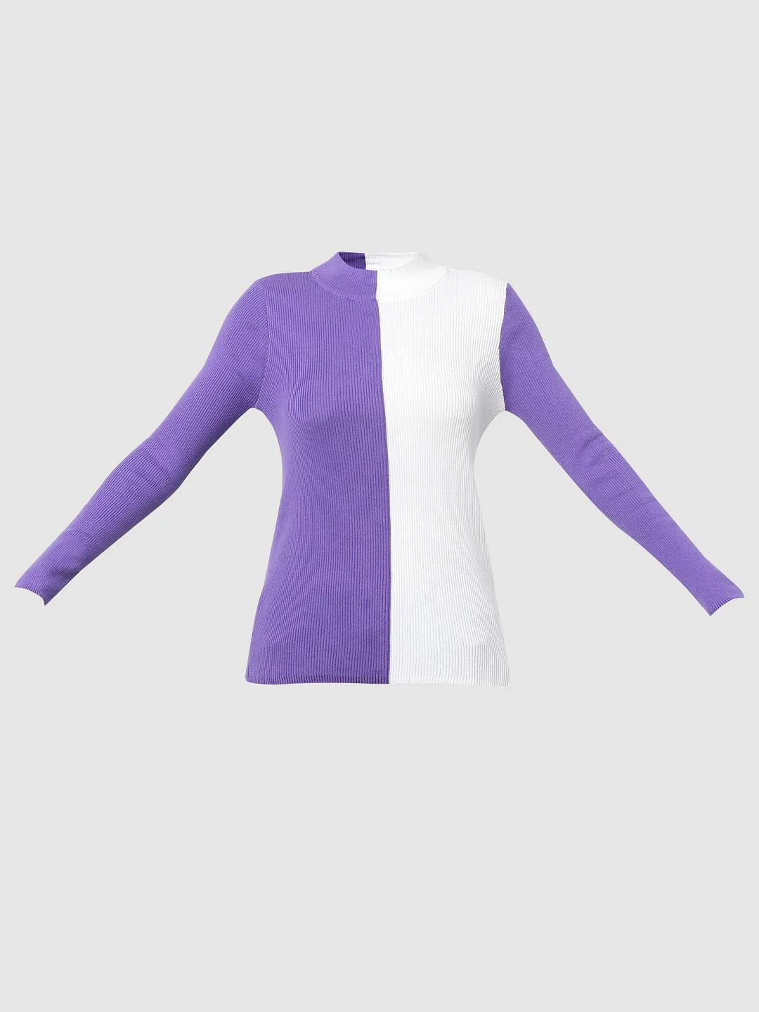 Purple Colourblocked Sweater - Image 6