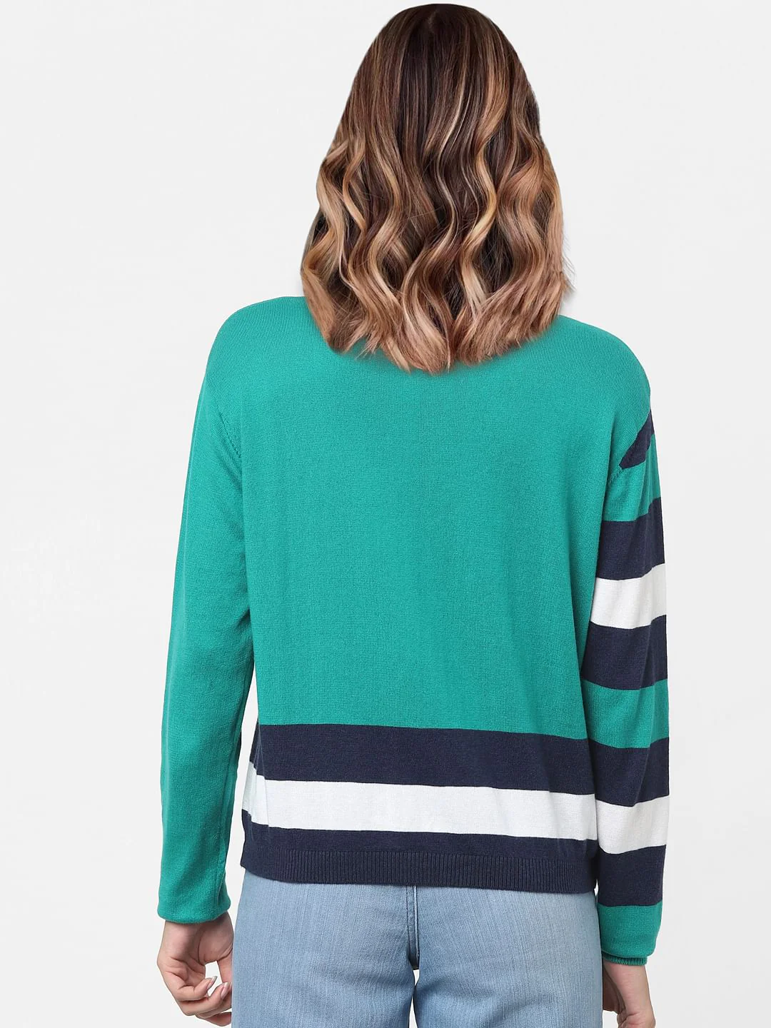 Green Colourblocked Sweater - Image 3