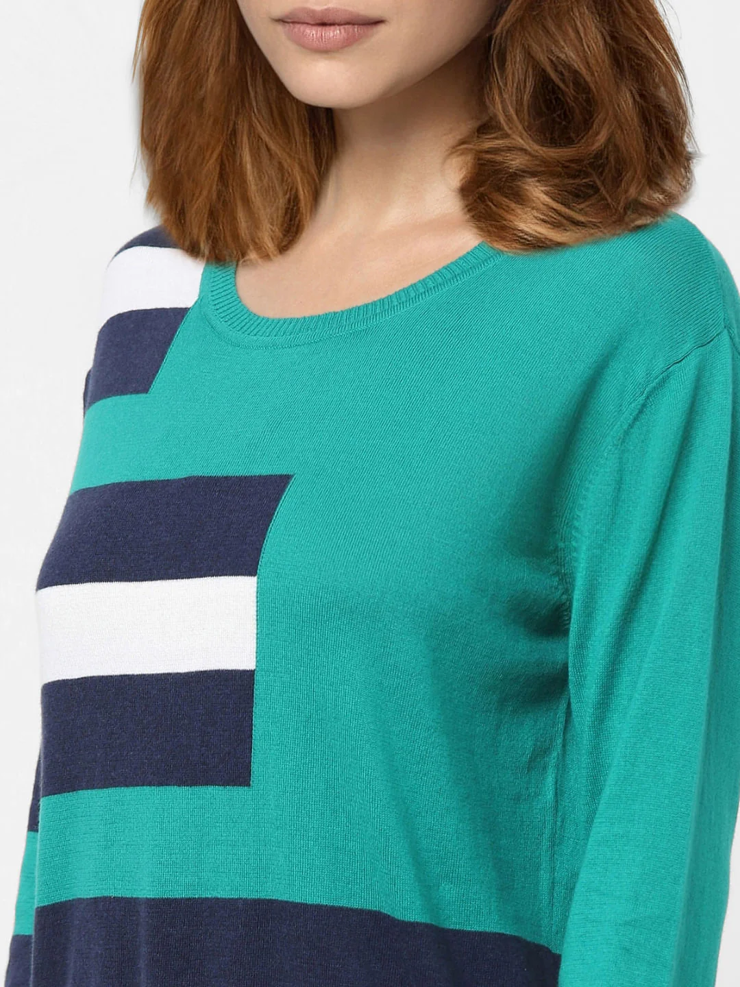 Green Colourblocked Sweater - Image 5